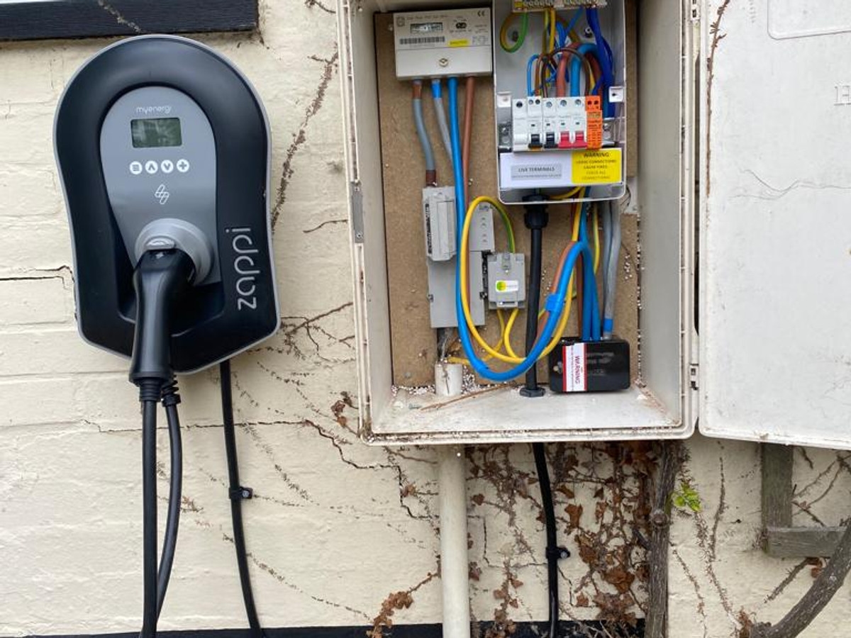 Zappi EV charger installation with consumer unit